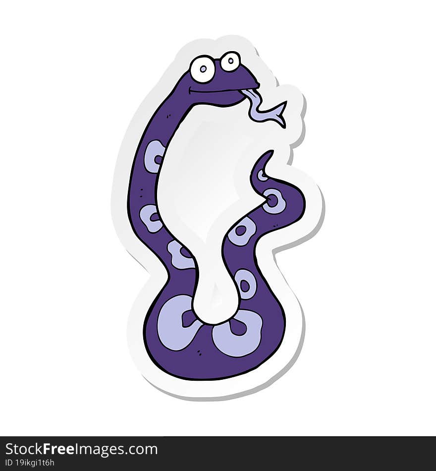 sticker of a cartoon snake