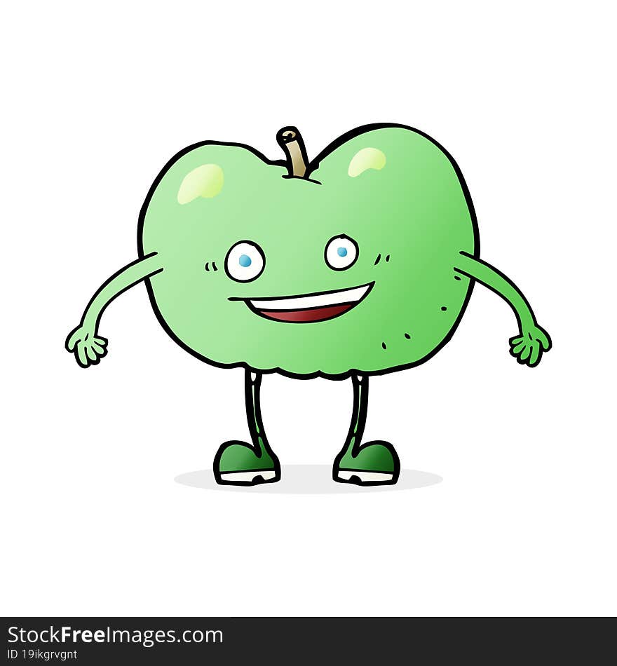 Cartoon Happy Apple Character