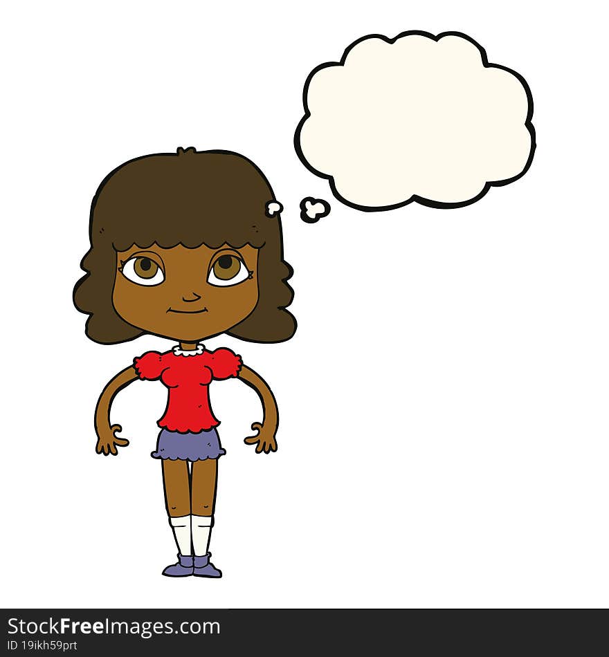 Cartoon Girl With Thought Bubble