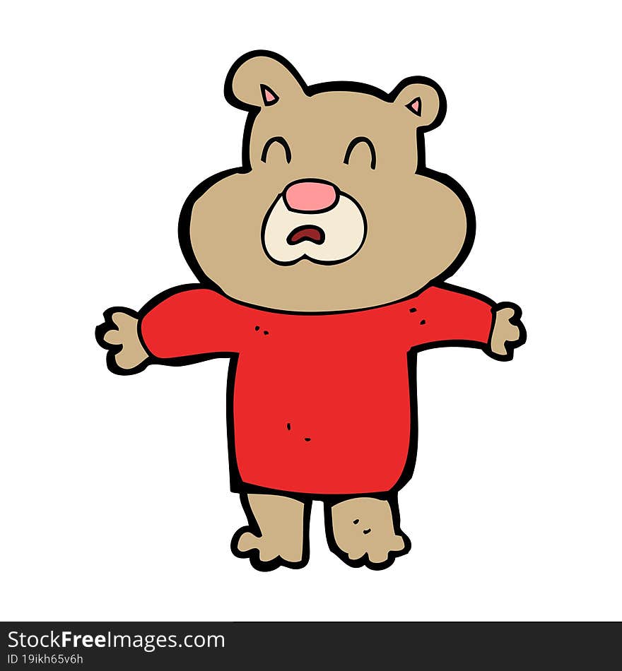 cartoon unhappy bear