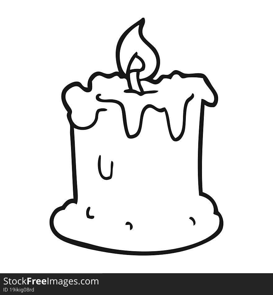 Black And White Cartoon Dribbling Candle