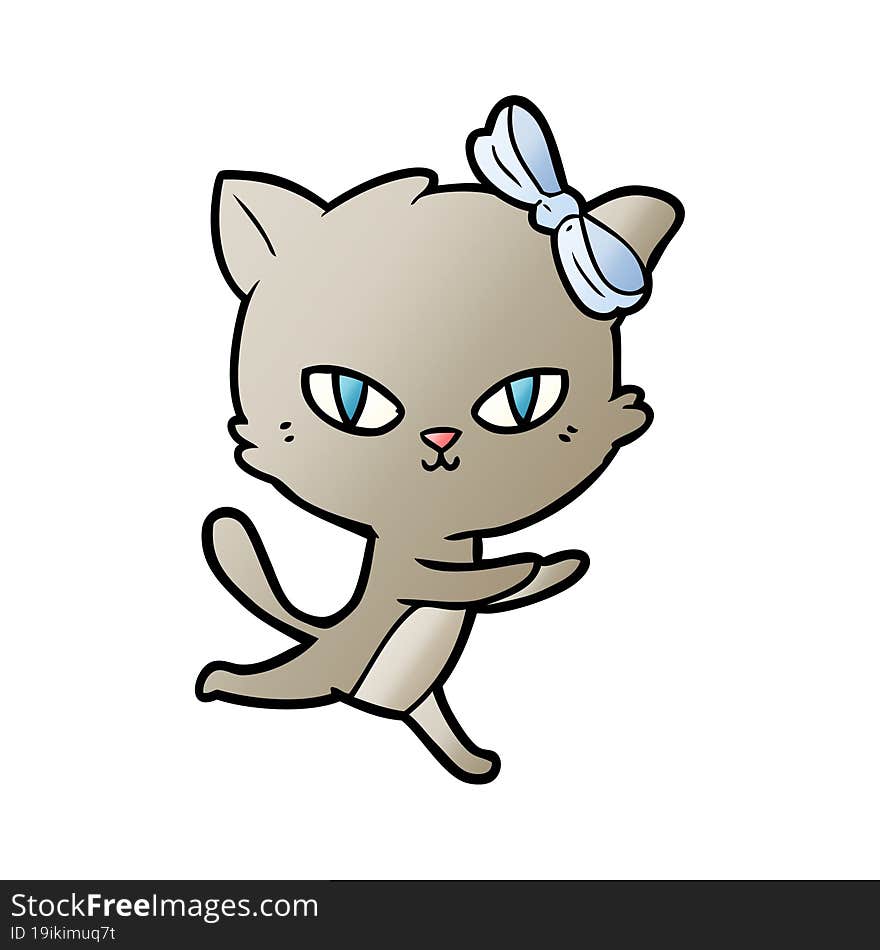 cute cartoon cat running. cute cartoon cat running