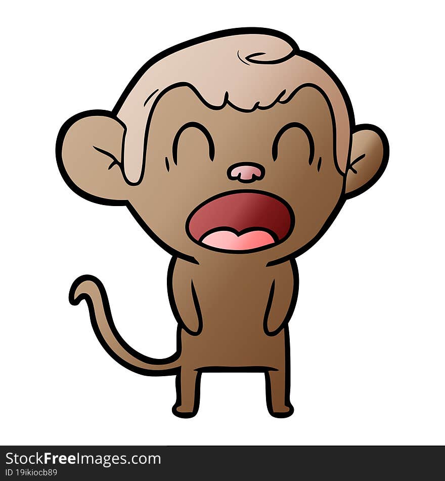 yawning cartoon monkey. yawning cartoon monkey