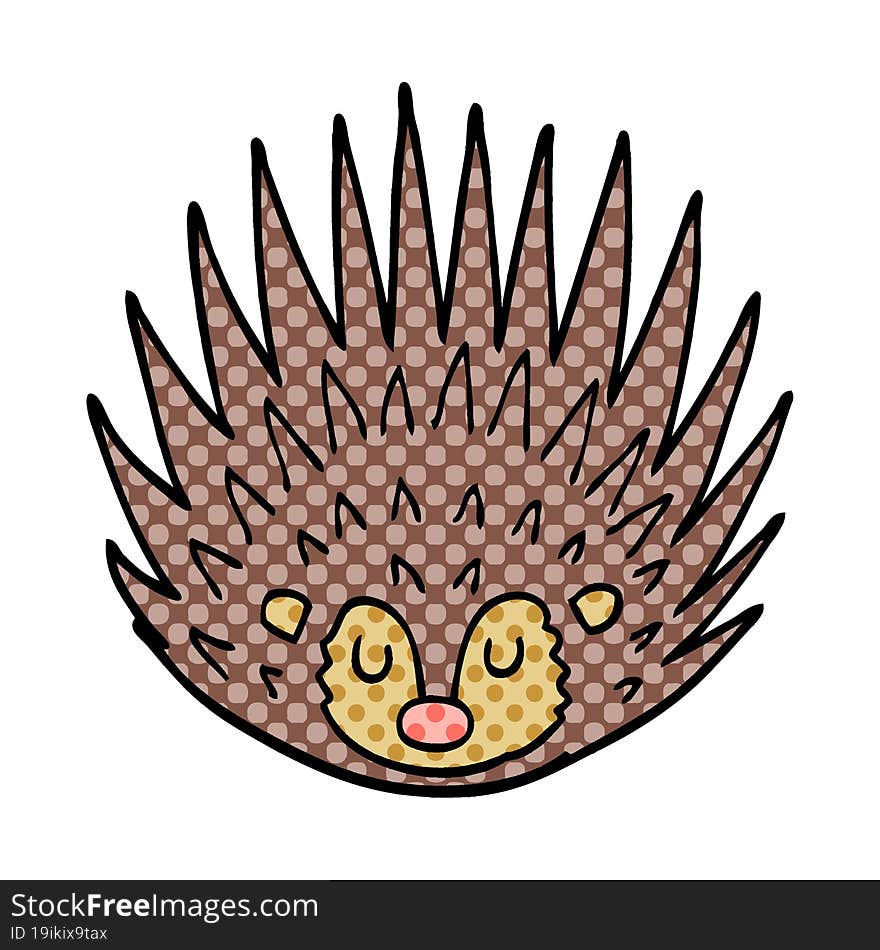 cartoon doodle spiky hedgehog