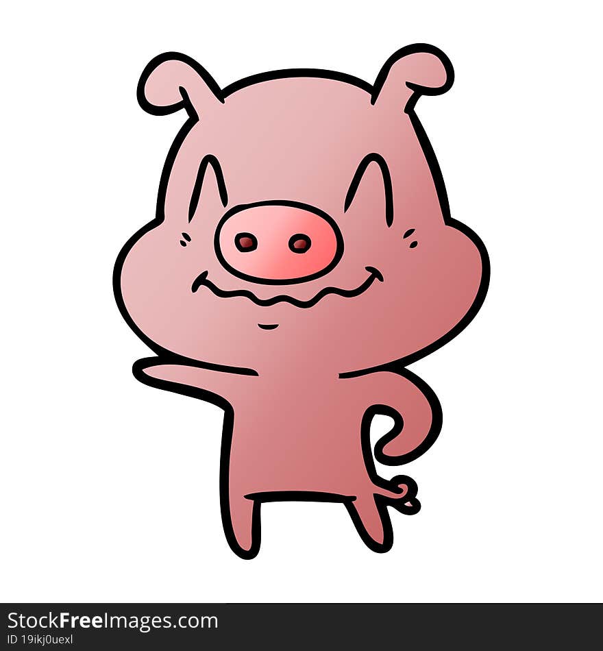 nervous cartoon pig. nervous cartoon pig