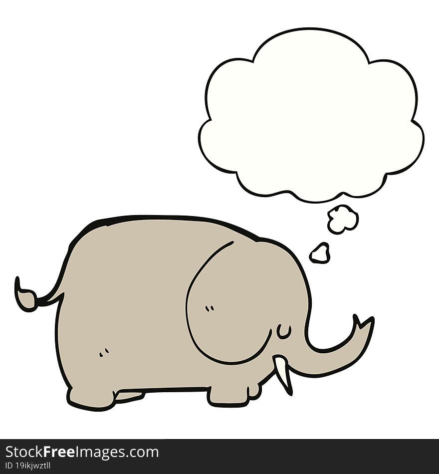 cartoon elephant with thought bubble. cartoon elephant with thought bubble