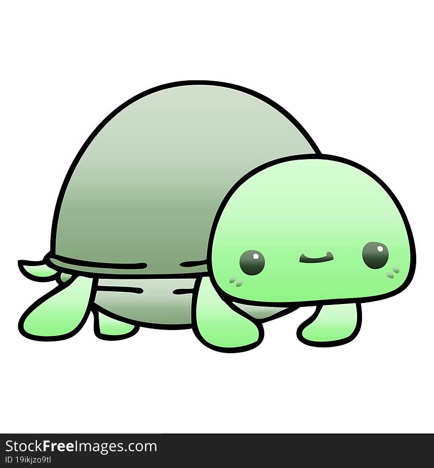 Quirky Gradient Shaded Cartoon Turtle