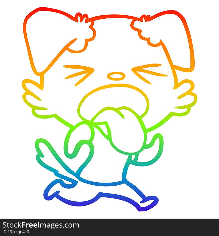 rainbow gradient line drawing cartoon disgusted dog