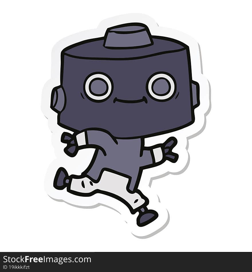 sticker of a cartoon robot