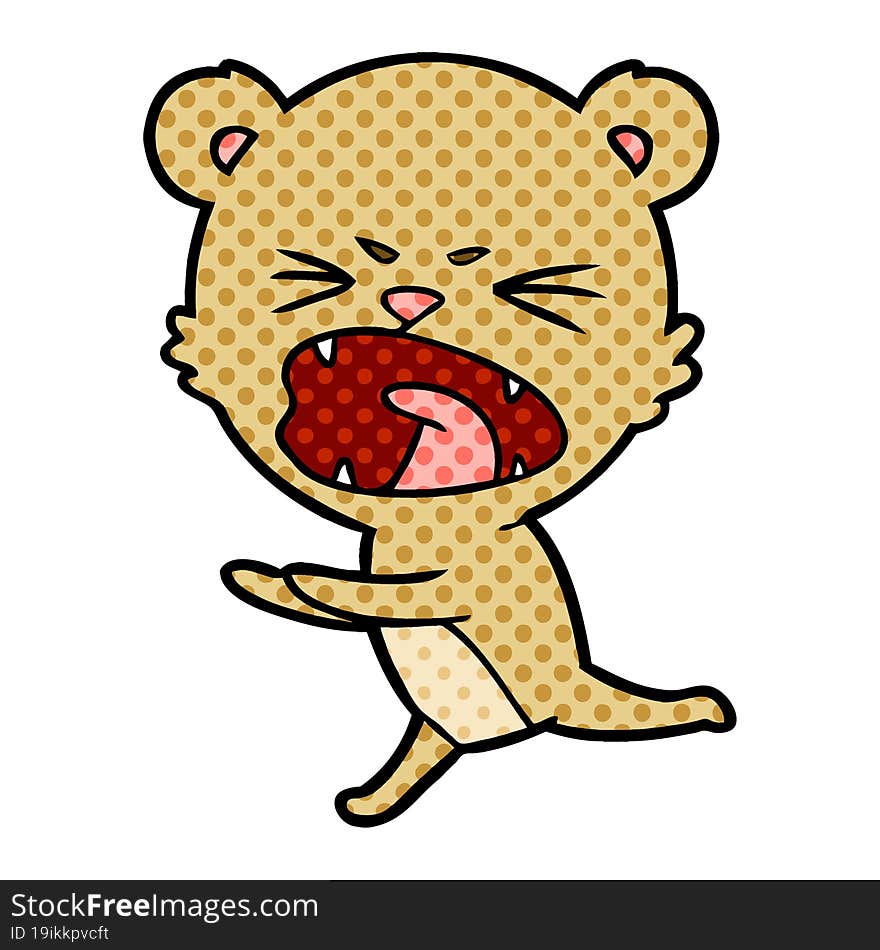 angry cartoon bear shouting. angry cartoon bear shouting