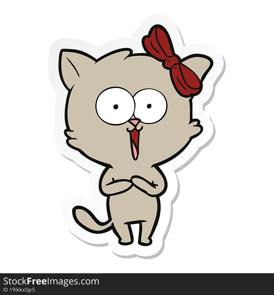 sticker of a cartoon cat