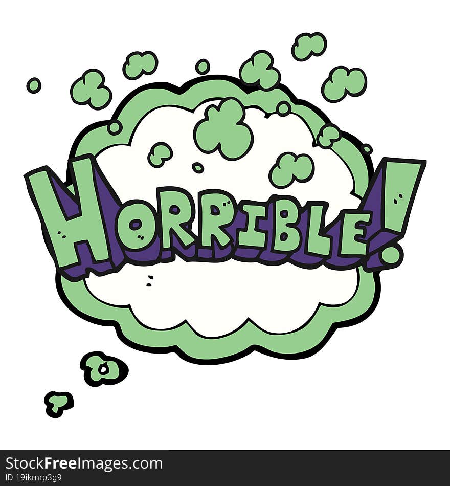 thought bubble cartoon word horrible