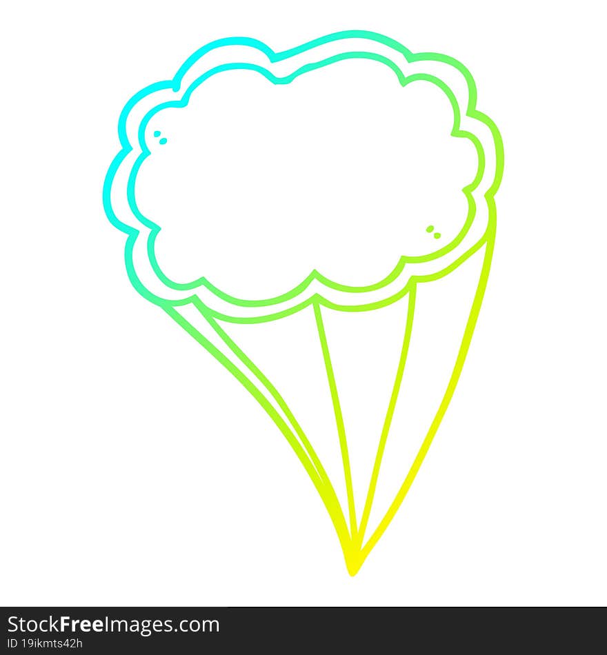 cold gradient line drawing cartoon decorative cloud