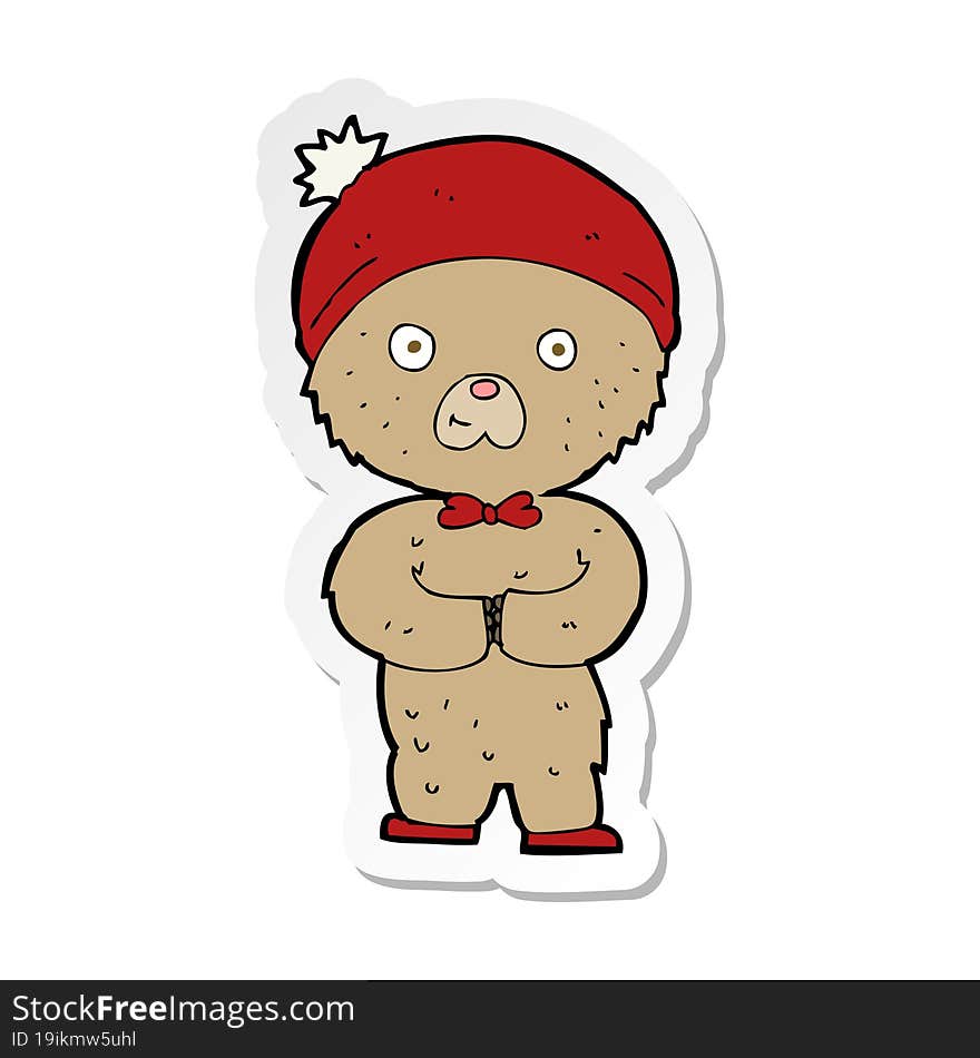 Sticker Of A Cartoon Teddy Bear