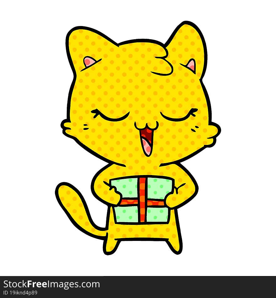 happy cartoon cat. happy cartoon cat