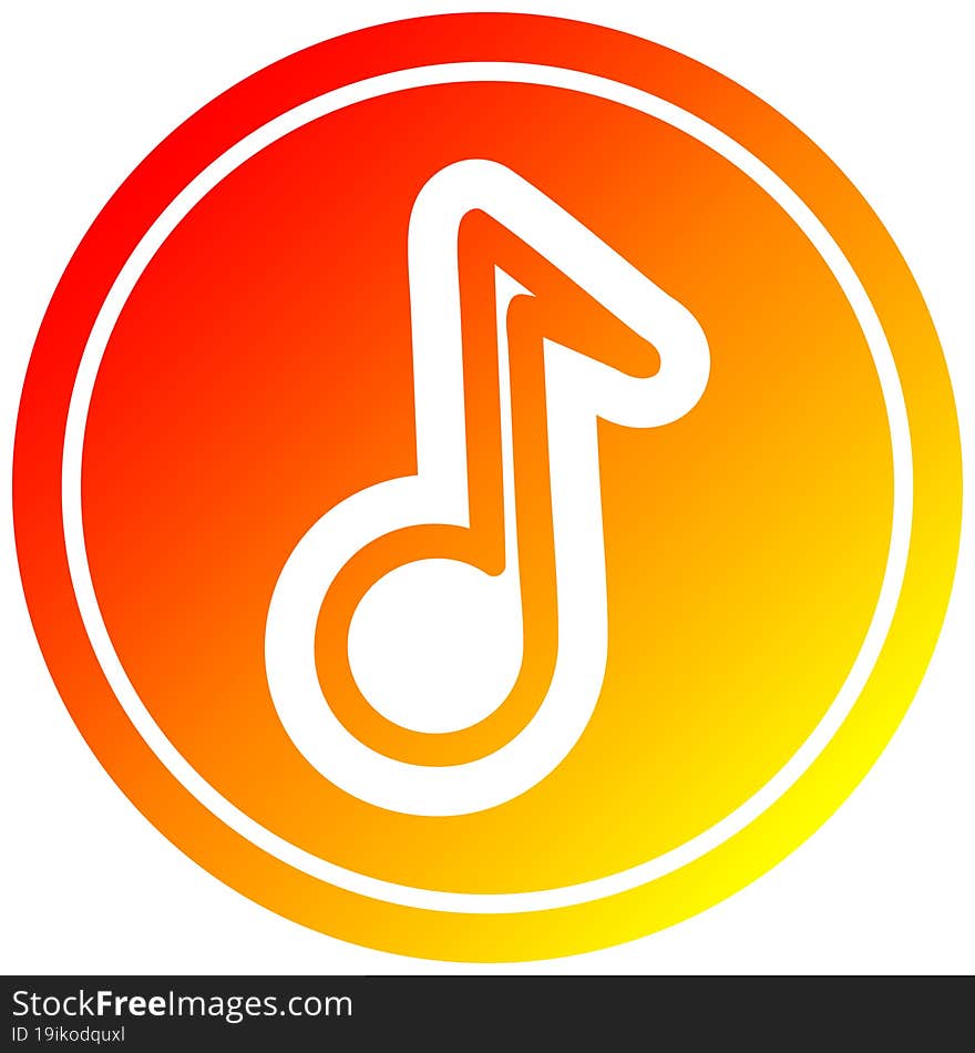 musical note circular in hot gradient spectrum