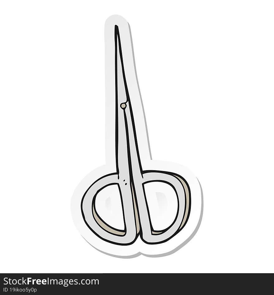 sticker of a cartoon nail scissors