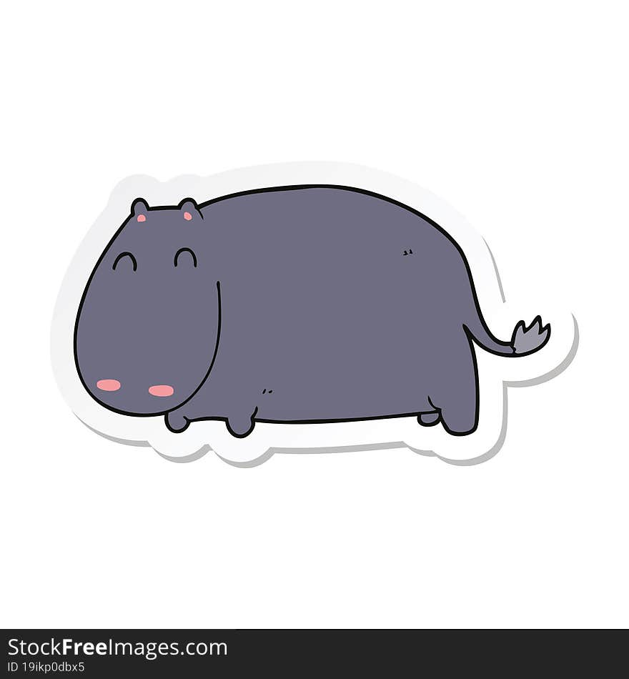 sticker of a cartoon hippo