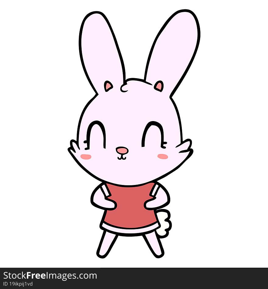 cute cartoon rabbit in dress. cute cartoon rabbit in dress