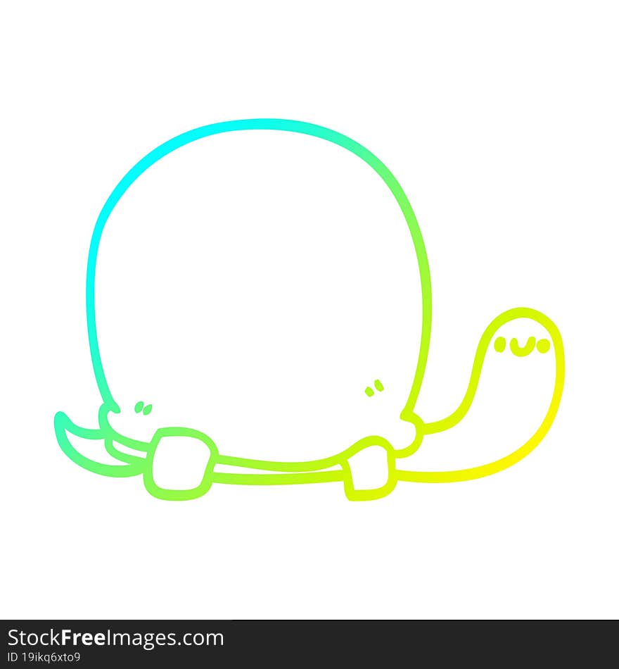 Cold Gradient Line Drawing Cute Cartoon Tortoise