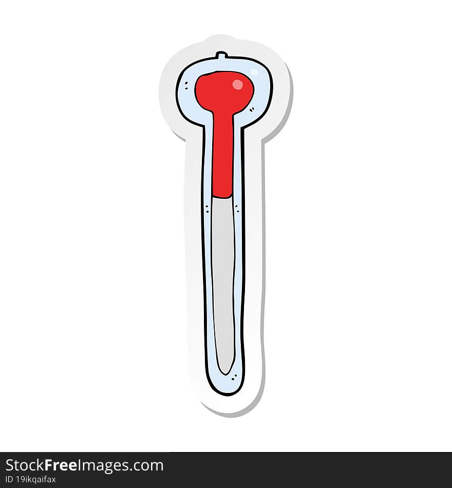 Sticker Of A Cartoon Thermometer