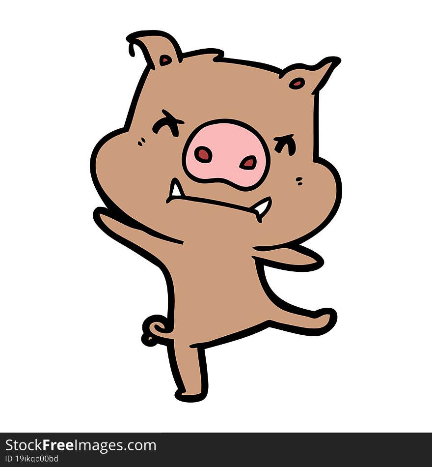 angry cartoon pig. angry cartoon pig