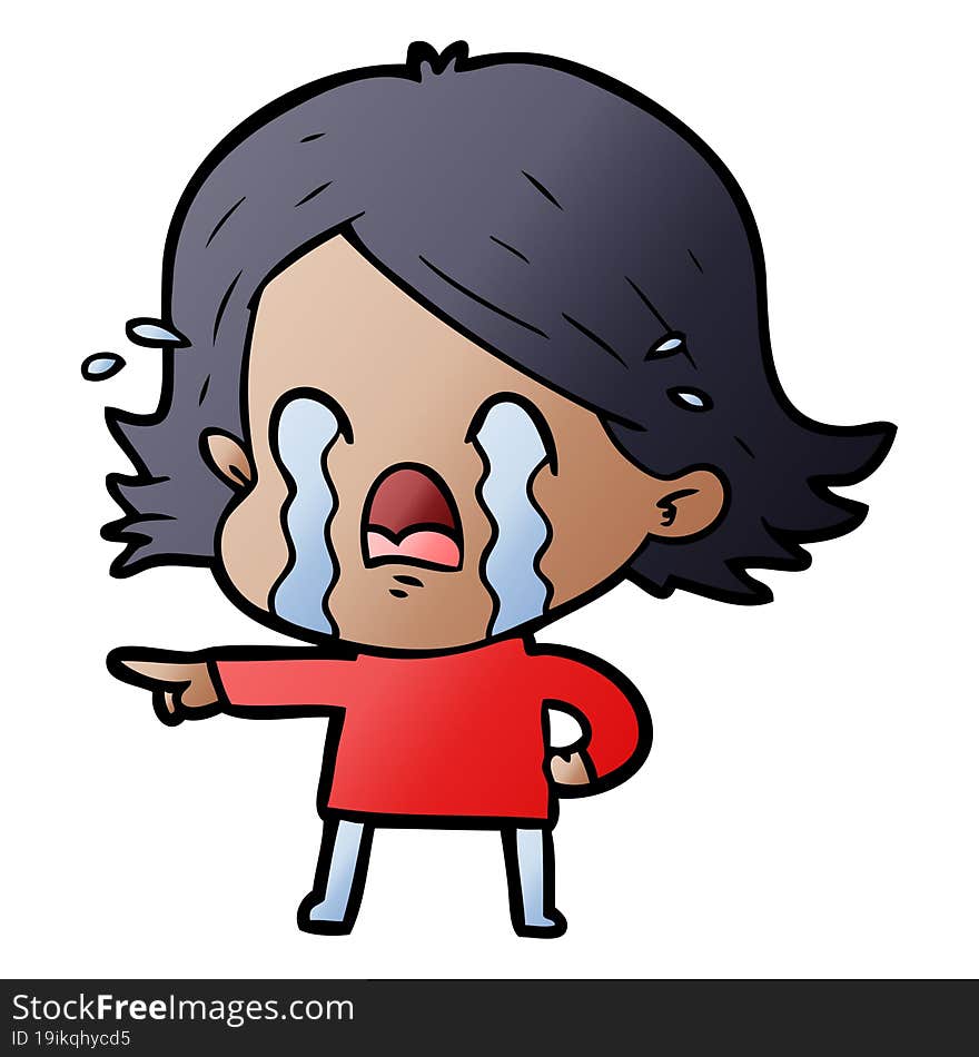 cartoon woman crying. cartoon woman crying