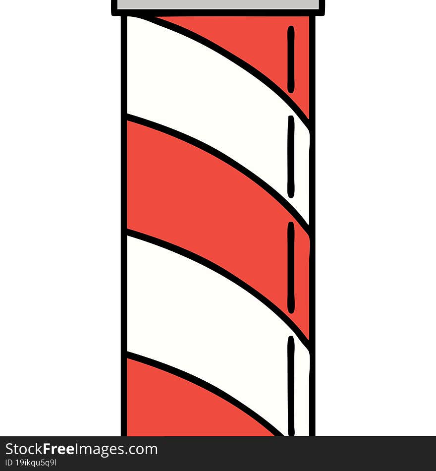 Traditional Tattoo Of A Barbers Pole