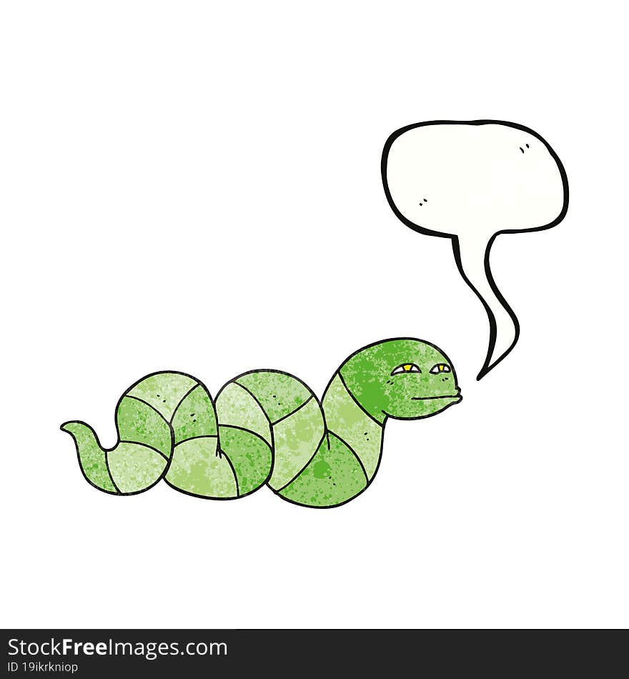 speech bubble textured cartoon snake