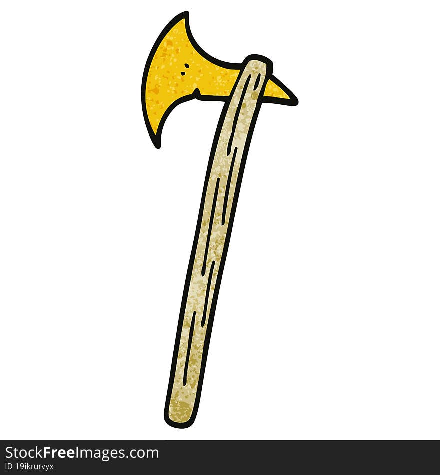 cartoon doodle golden large axe