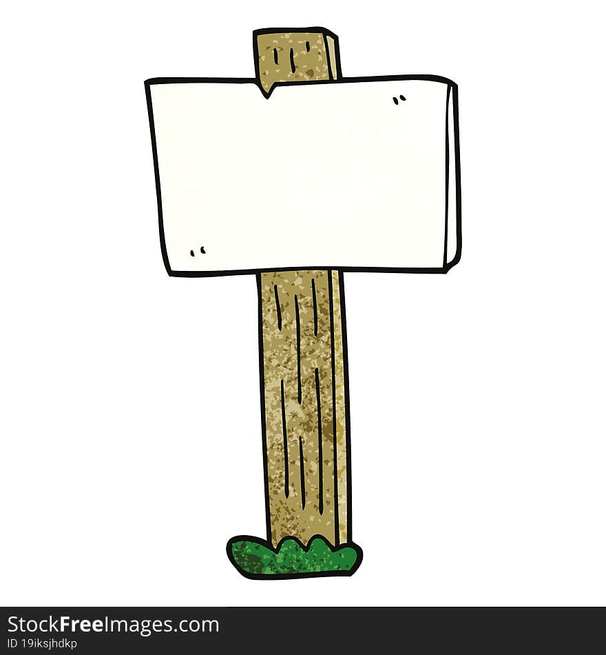 Cartoon Doodle Sign Post