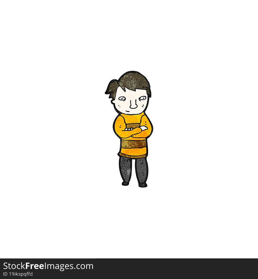 cartoon man with folded arms