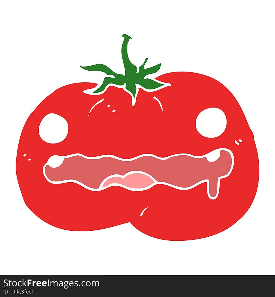 flat color style cartoon tomato