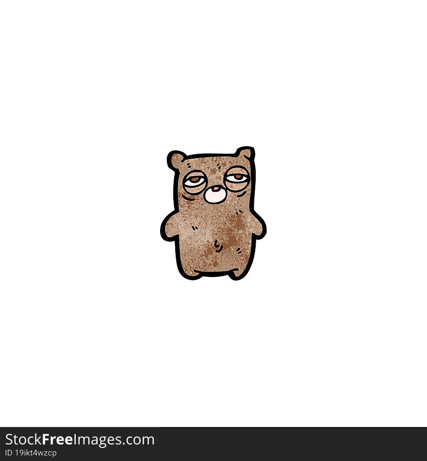 cartoon tired teddy bear