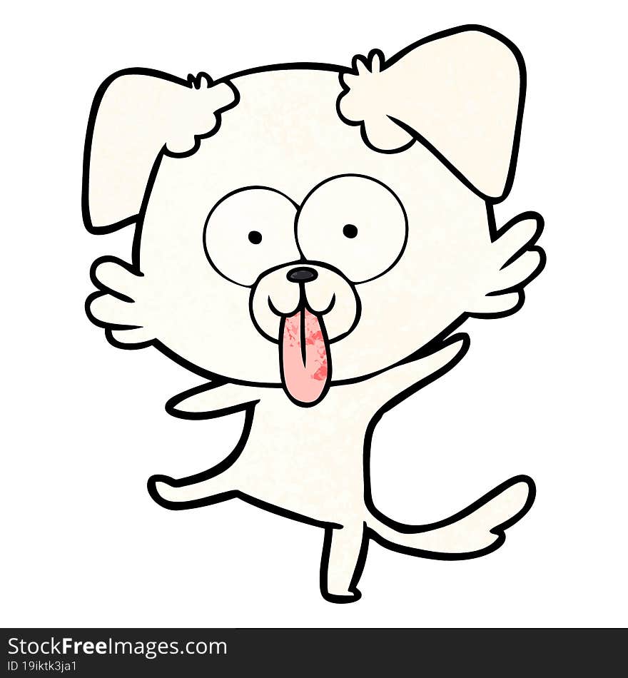 funny cartoon dancing dog. funny cartoon dancing dog