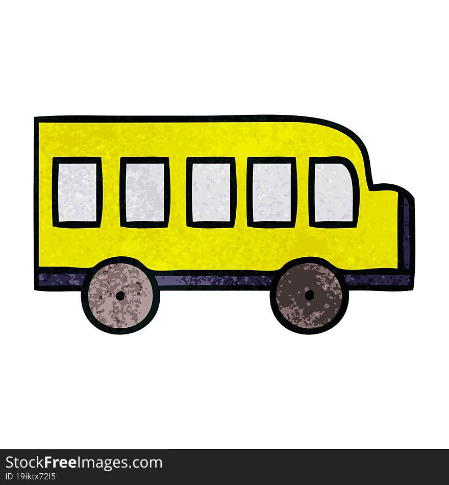 retro grunge texture cartoon school bus