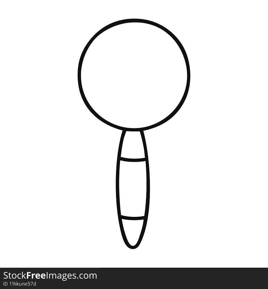 line drawing cartoon magnifying glass