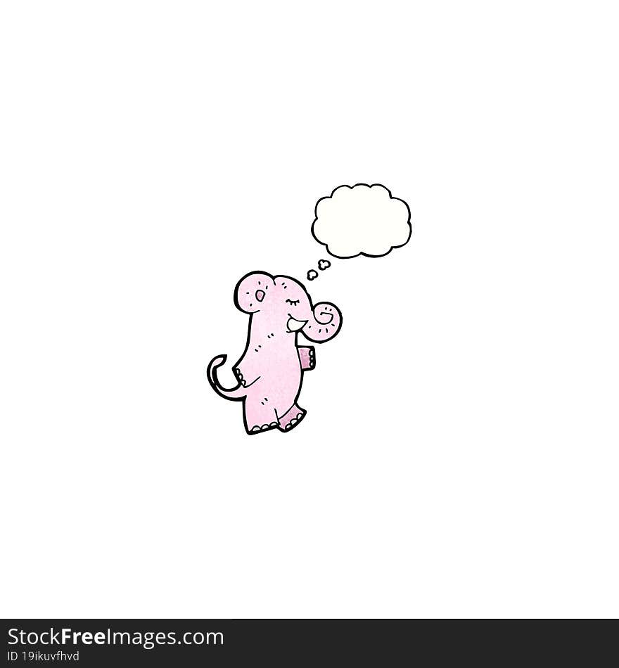 Elephant With Thought Bubble Cartoon