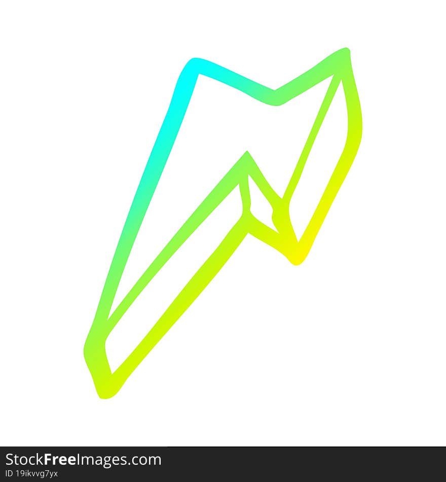 cold gradient line drawing cartoon decorative lightning bolt