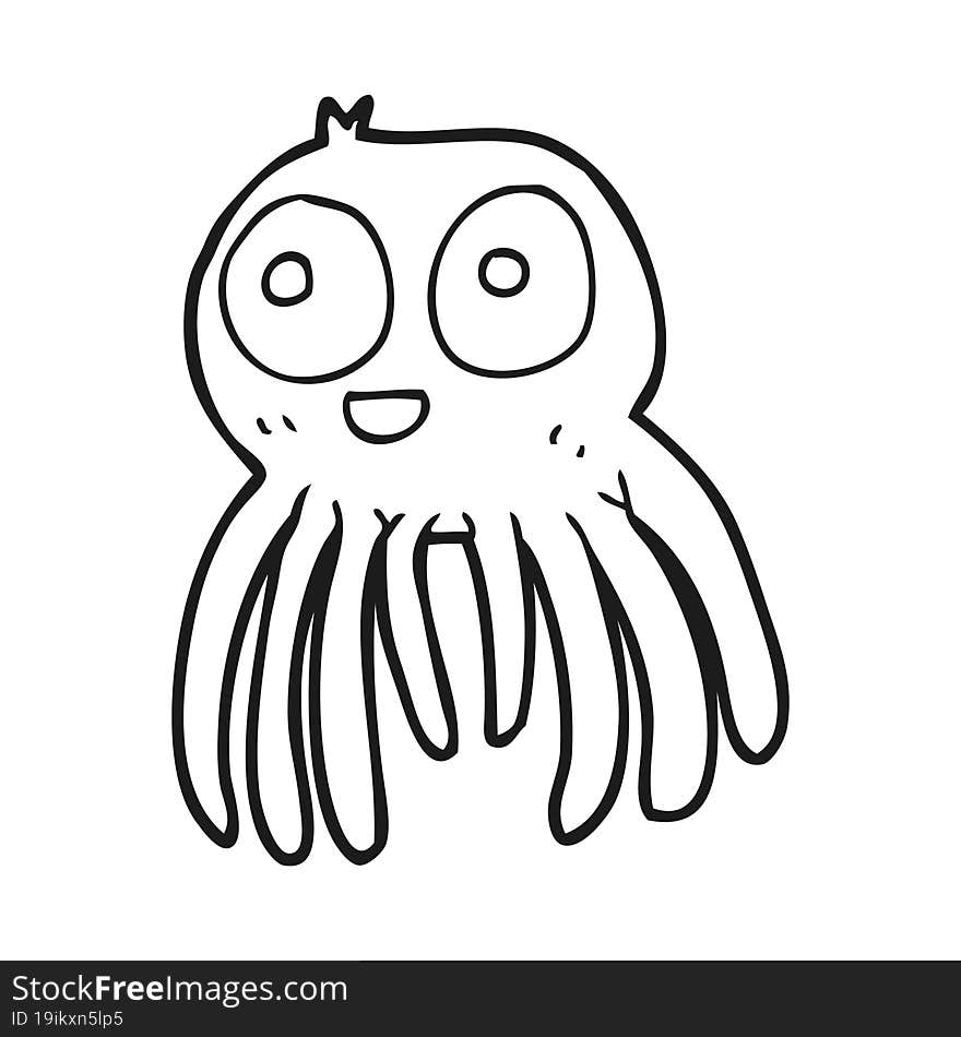 black and white cartoon spider