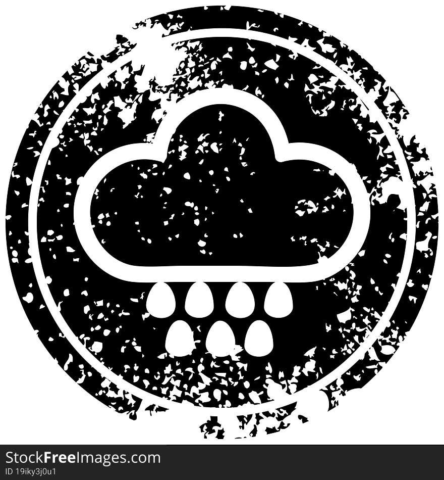 rain cloud distressed icon