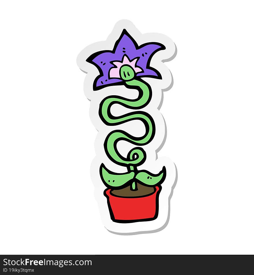 Sticker Of A Cartoon Flower