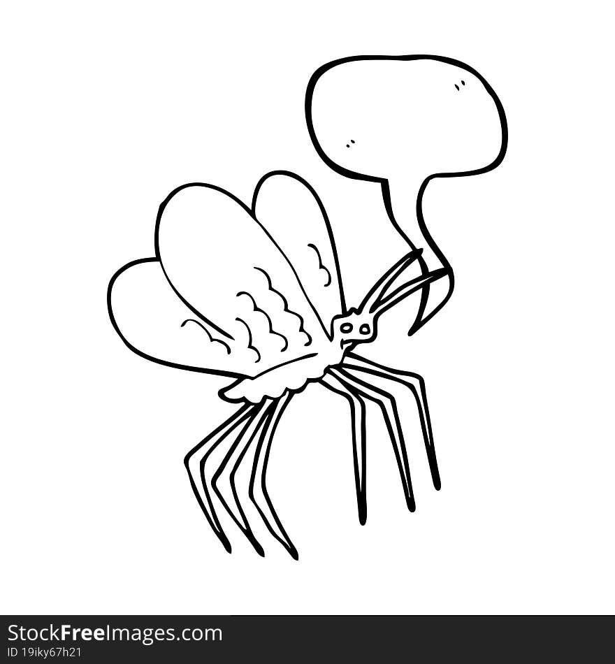 Speech Bubble Cartoon Butterfly