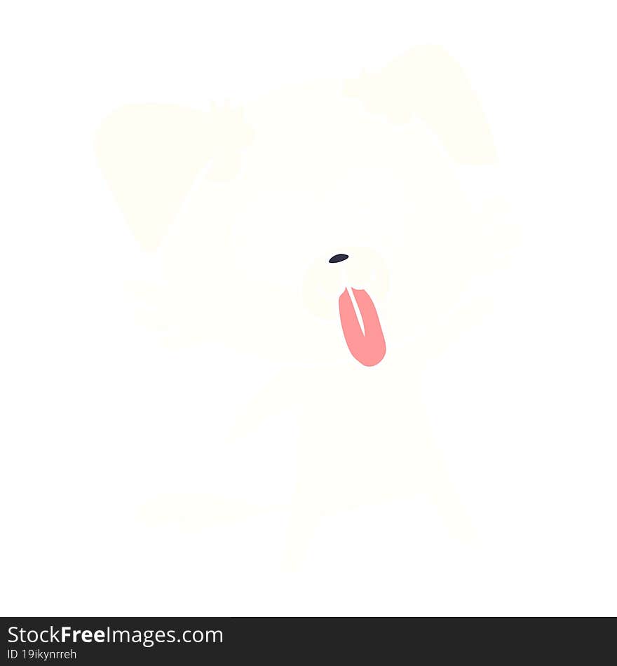 flat color style cartoon dog with tongue sticking out