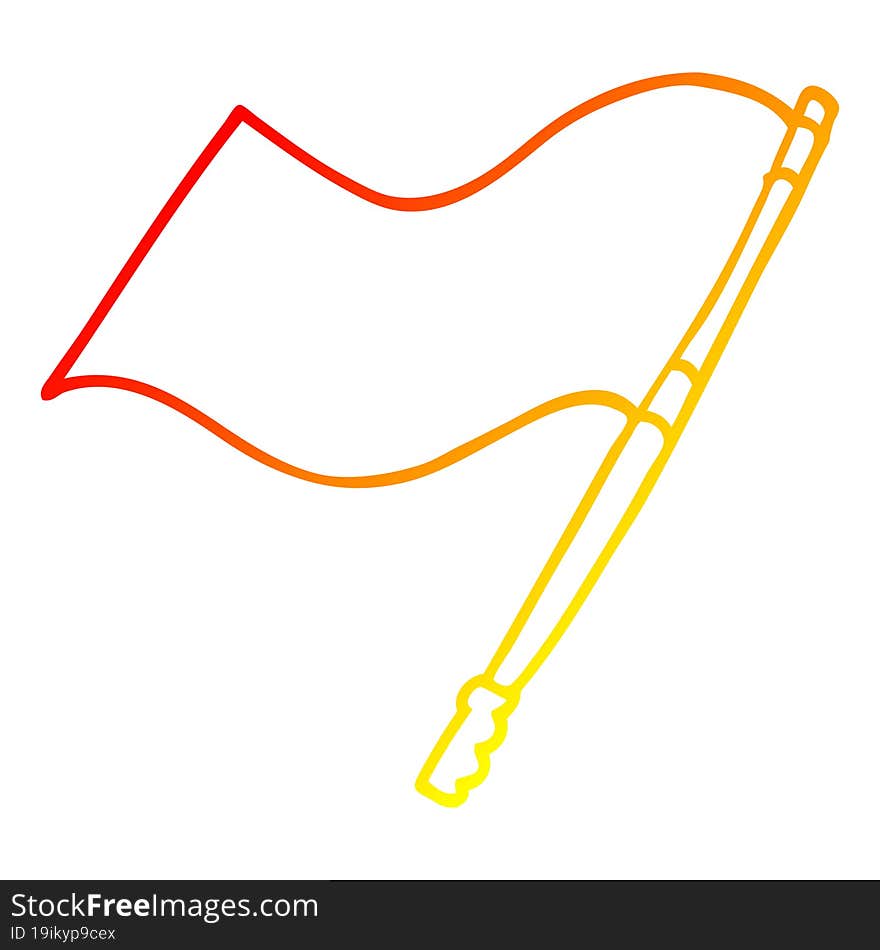 Warm Gradient Line Drawing Cartoon Flag