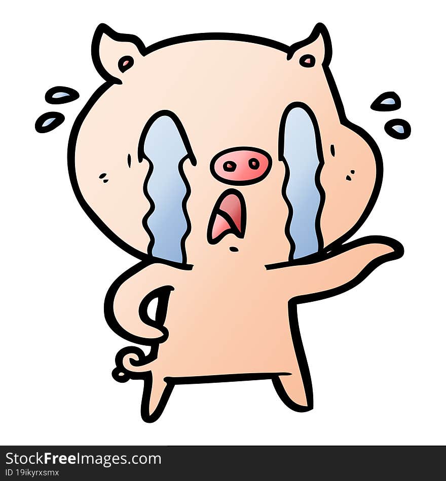 crying pig cartoon. crying pig cartoon