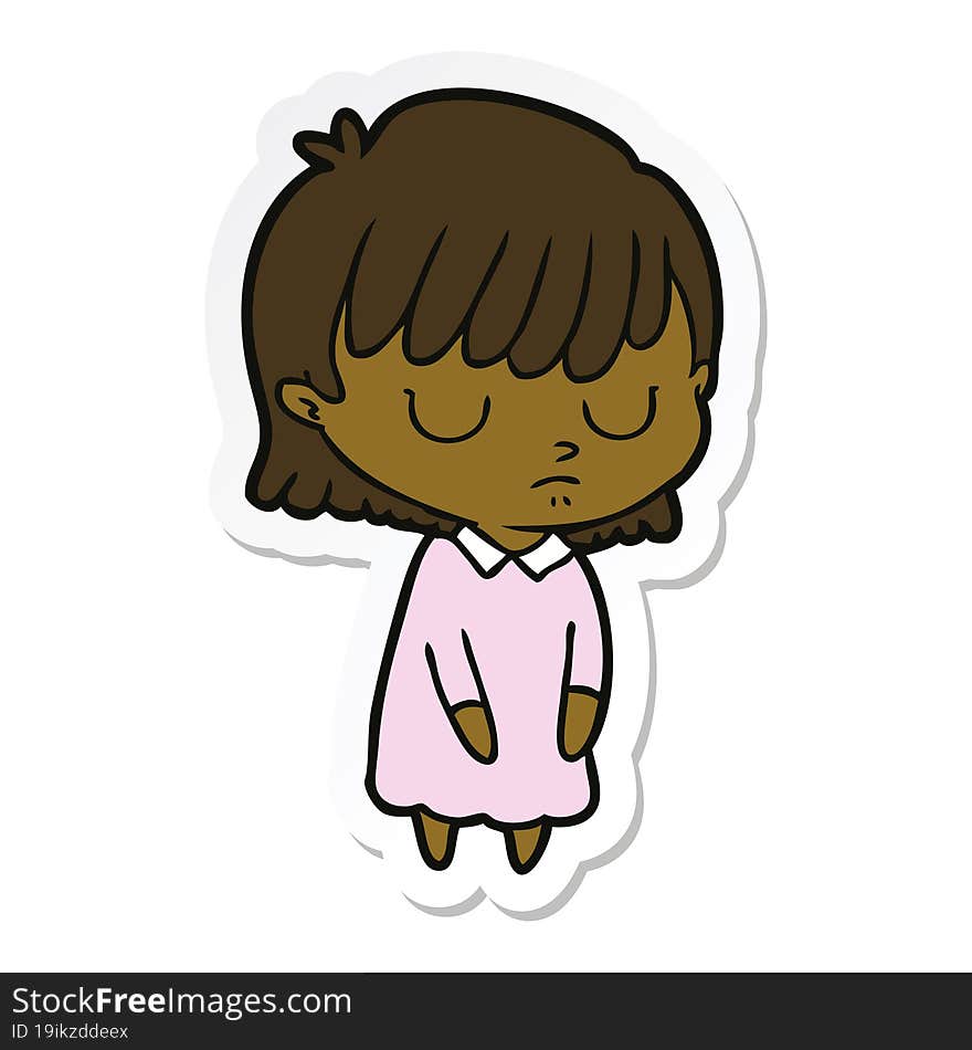 sticker of a cartoon woman