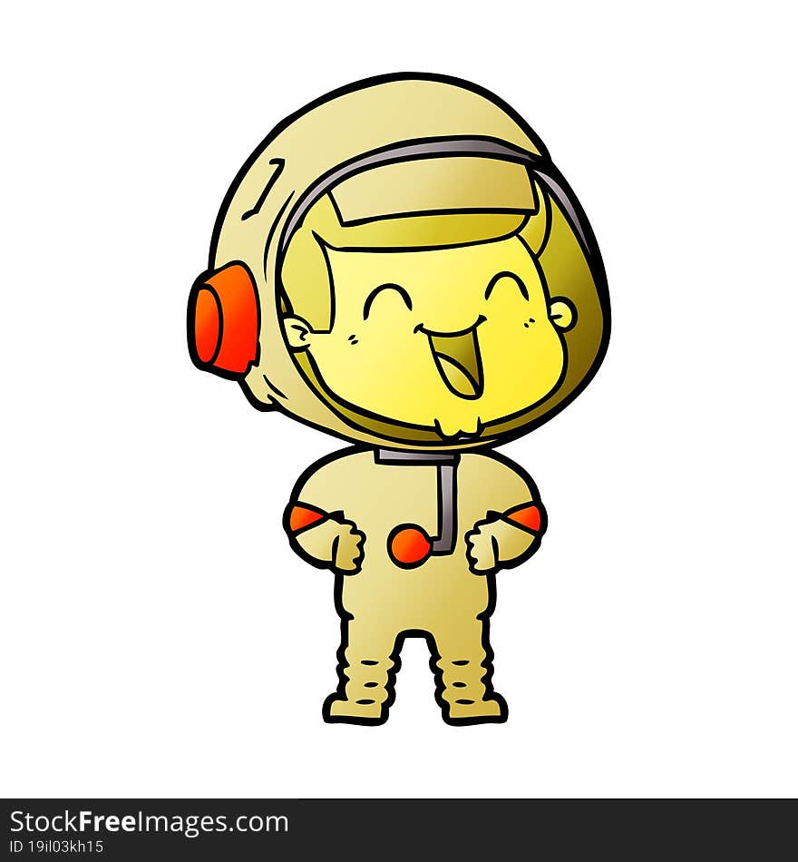 happy cartoon astronaut. happy cartoon astronaut