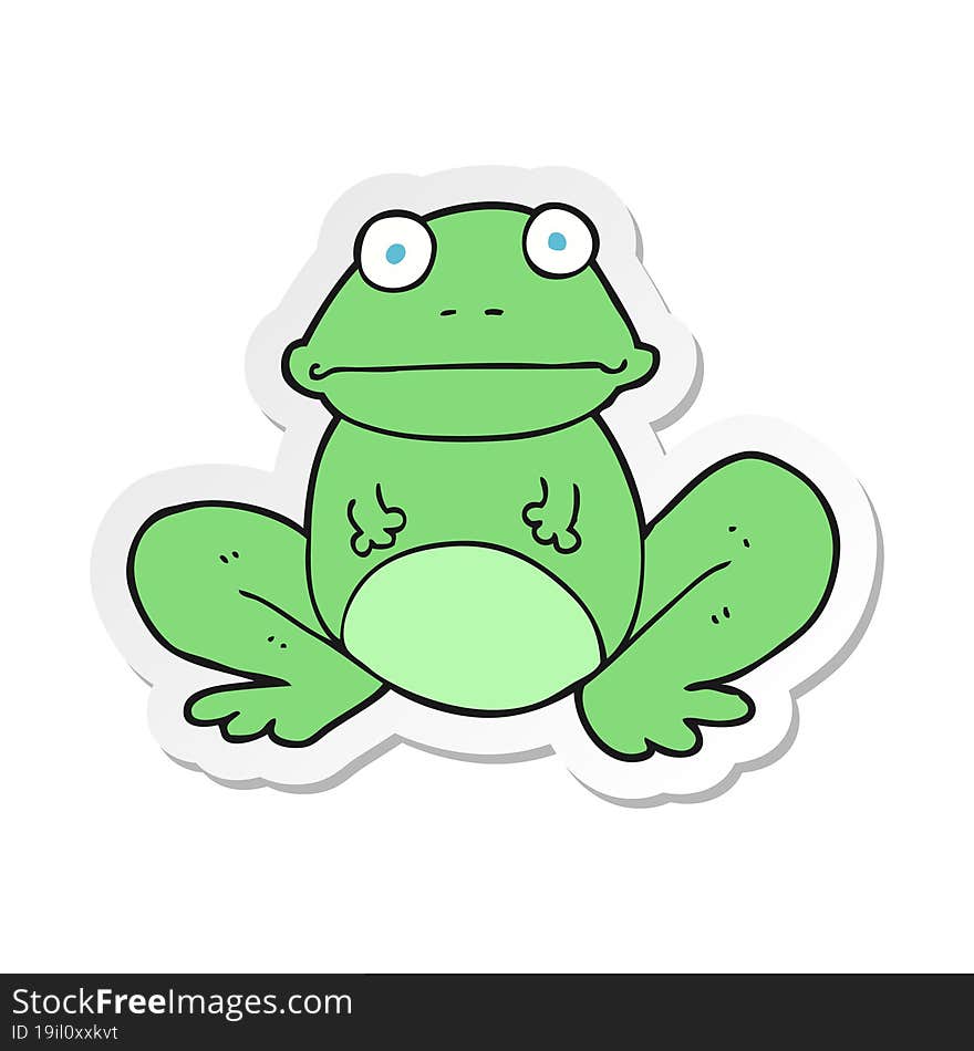 sticker of a cartoon frog