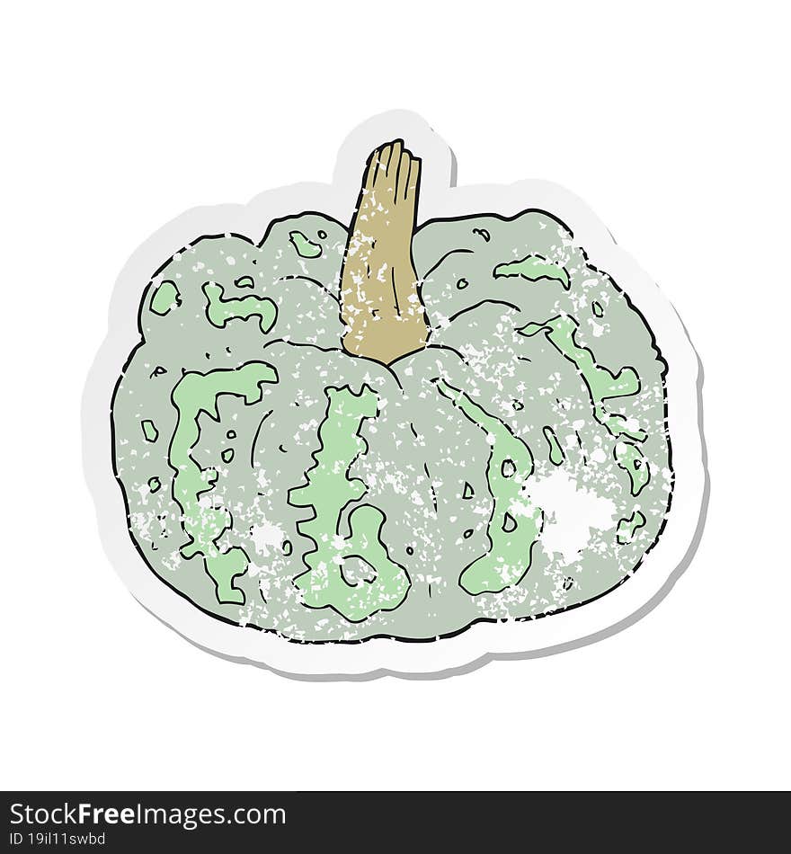 retro distressed sticker of a cartoon squash